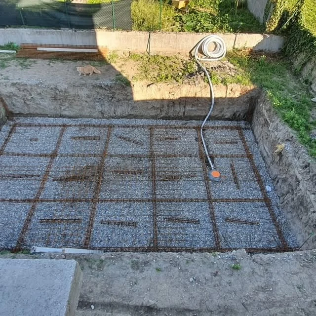 Ferraillage avant le coulage du béton.